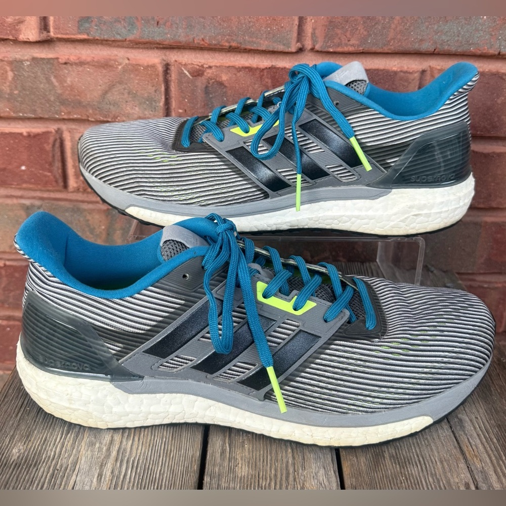 Adidas Supernova Boost Shoes Men's Sz 10 Gray Blue Green Running Sneakers BA9933